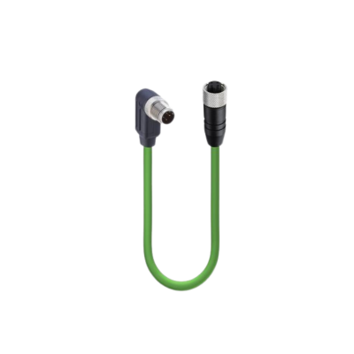 M12 D-code Fast Ethernet Cat 5e dubbelzijdige kabelset RJ45-mannelijk haaks